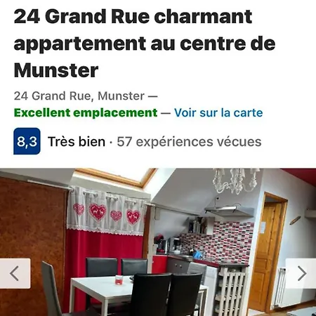 Appartement Côté cœur, charmant appartement au centre de Munster *